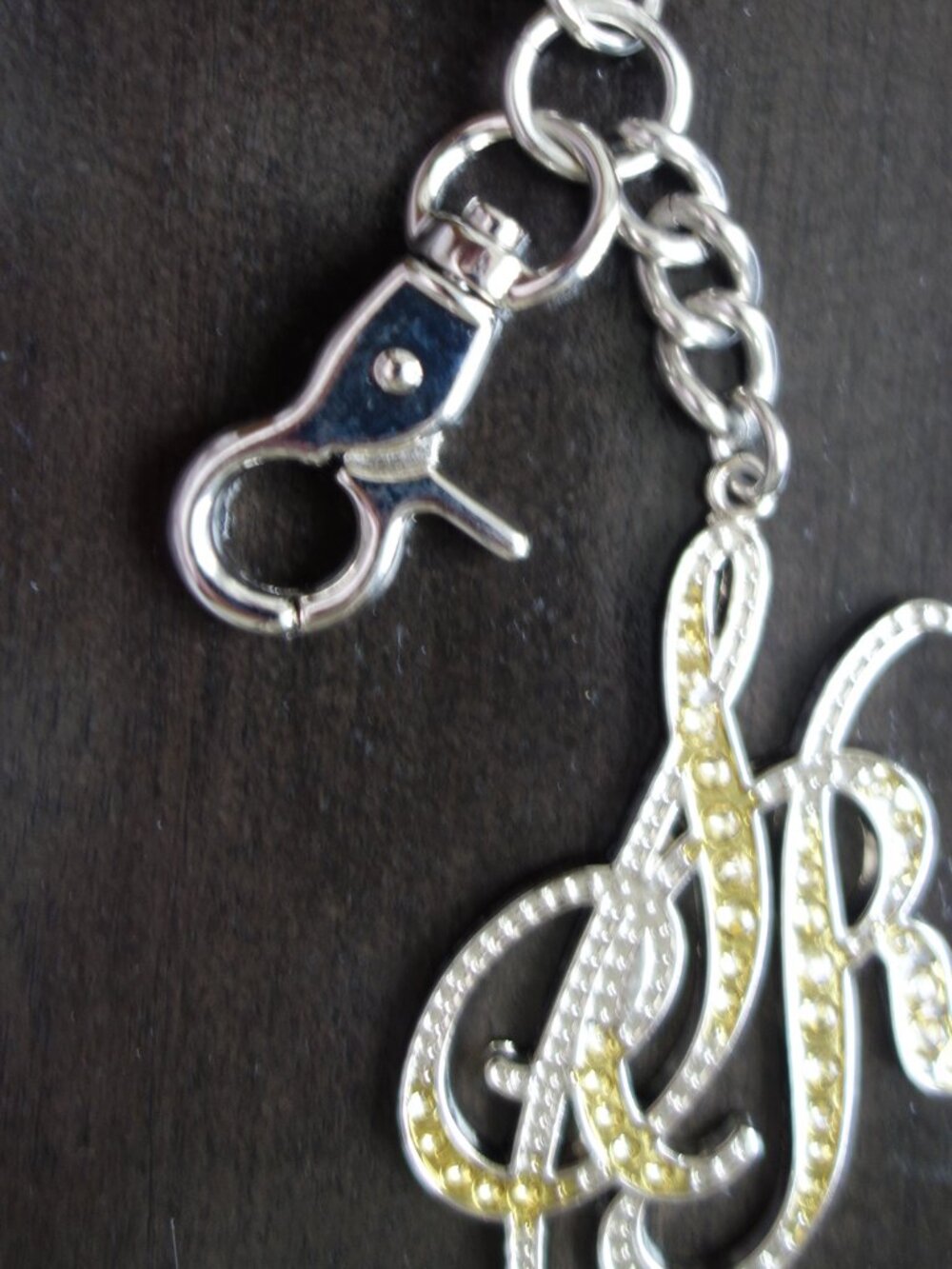 Beautiful Stainless Steel Key Chain with SK Initial Vintage